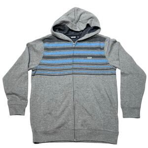 Vans Off The Wall Classic Hoodie Full Zip Youth Medium Gray Sweater Sweatshirt